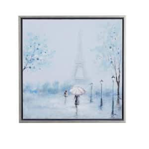 1- Panel Eiffel Tower Framed Wall Art with Silver Frame 24 in. x 24 in.