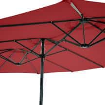 Pure Garden 15 ft. Double Sided Market Umbrella with Hand