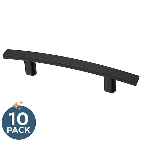 10-Pack Arched 3 in. (76 mm) Modern Matte Black Cabinet Drawer Pulls