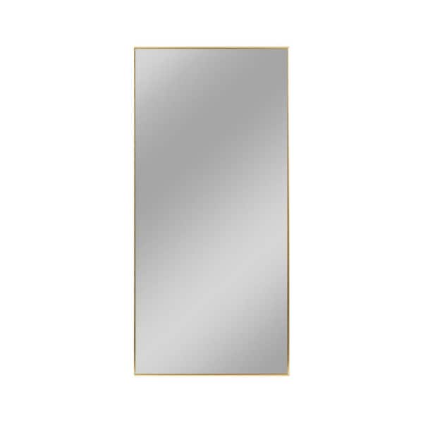 Unbranded 71 in. H x 34 in. W Rectangle Alloy Framed Gold Vanity Mirror