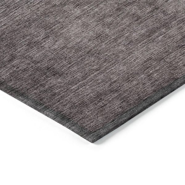 Gray, Charcoal, Brown 8 ft. x 10 ft. Woven Abstract Polyester Rectangle Indoor / Outdoor Area Rug