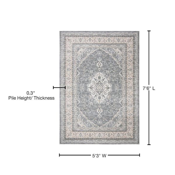 Isabella Gray 5x7 Abstract Area Rug - Area Rugs - Knoxville