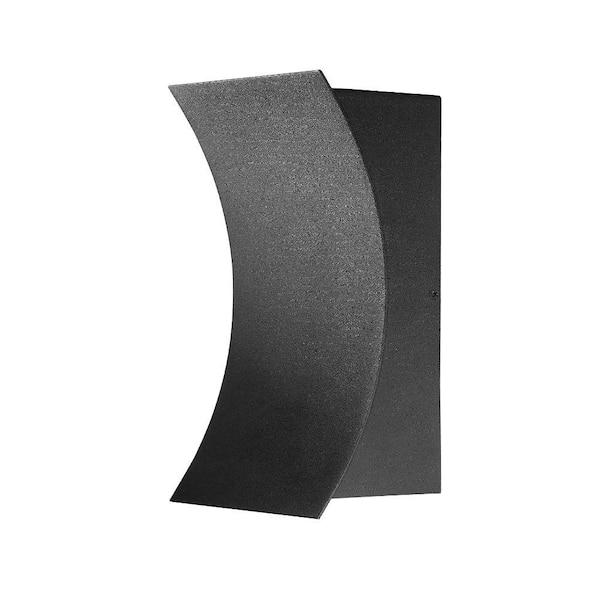 Unbranded Landrum Black 12 in Outdoor Hardwired Lantern Wall Sconce with Integrated LED