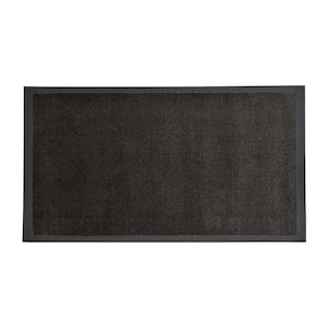 Lisa Black 31 in. x 24 in. Polyester Large Sheltered Front Door Mat