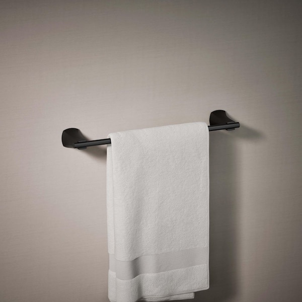 Rubicon 18 in. Wall Mounted Towel Bar in Matte Black