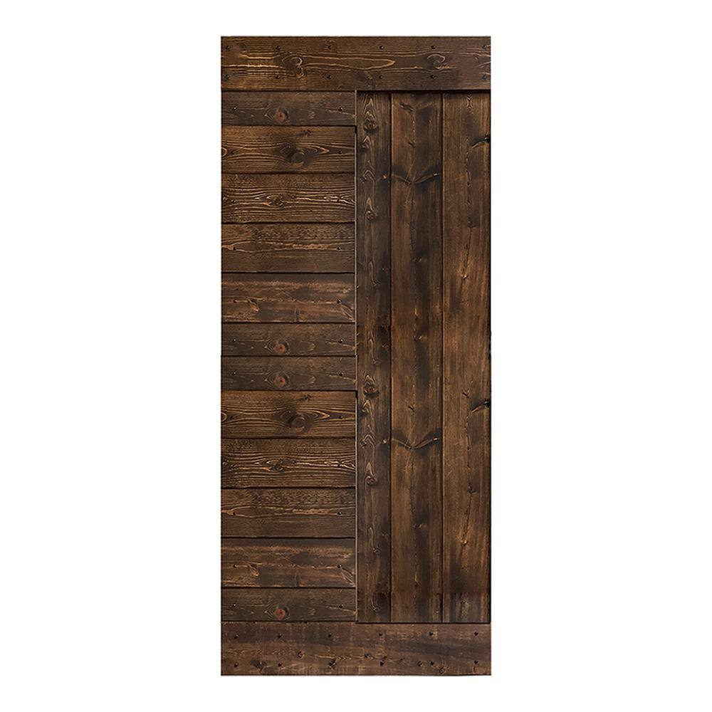 L Series 38 in. x 84 in. Kona Coffee Finished Solid Wood Barn Door Slab - Hardware Kit Not Included price history on PriceWatchPro