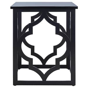 Milo 18.8 in. Black Square Wood End Table