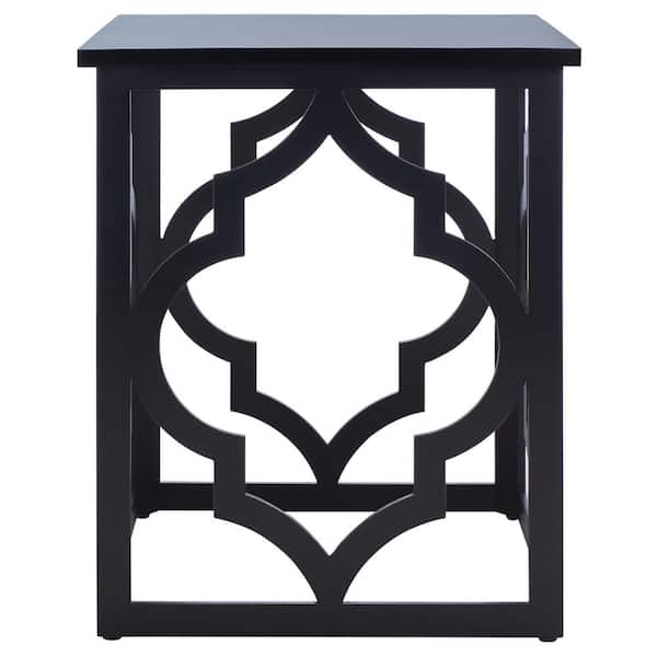 SAFAVIEH Milo 18.8 in. Black Square Wood End Table