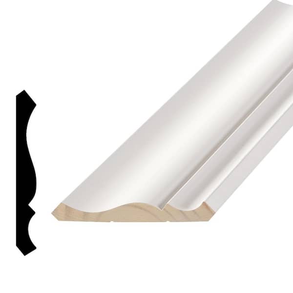 9/16 in. D x 4-5/8 in. W x 96 in. L Pine Wood Finger-Joint Crown Moulding Pack (8-Pack)