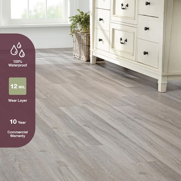 Sope Creek Oak 12 MIL x 7.1 in. W x 48 in. L Click Lock Waterproof Luxury Vinyl Plank Flooring (23.4 sq. ft./case)