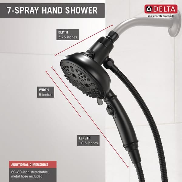 SureDock 7-Spray 5 in. Single Wall Mount Handheld H2Okinetic Shower Head in Matte Black SureDock 7-Spray 5 in. Single Wall Mount Handheld H2Okinetic Shower Head in Matte Black