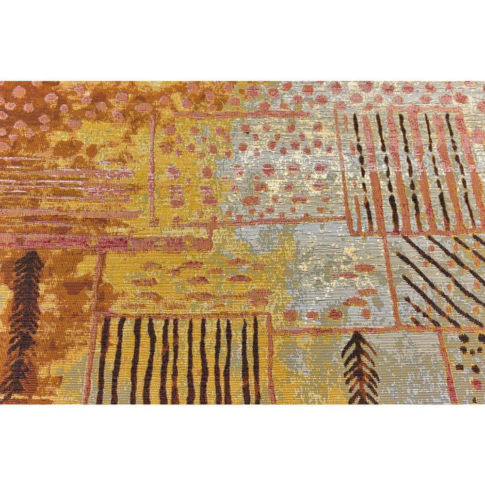 Colorful 6' x 6' Square Outdoor Synthetic Flat Woven Rug