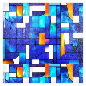 36 in. x 7.4 ft. 3ABST 3Abstract Stained Glass Window Film
