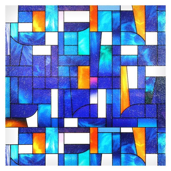 Fish Stained Glass Decorative Window Film 36" Wide x 10 Ft 