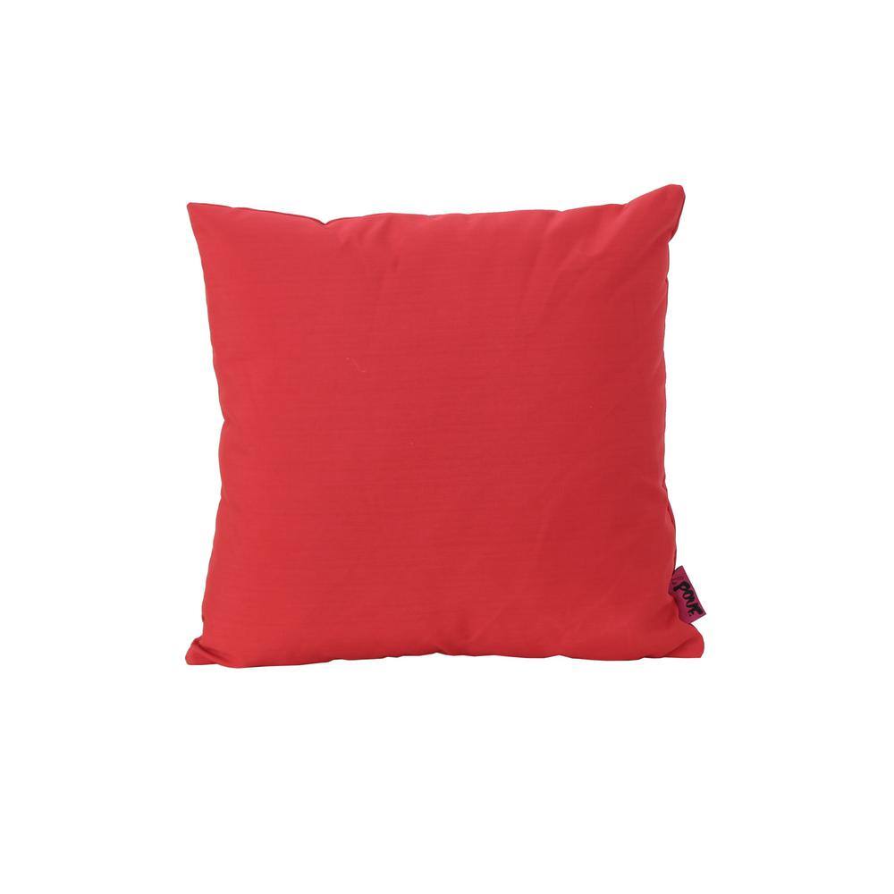 18 in. W x 18 in. H Red Outdoor Throw Pillow, Water Resistant Lumbar Pillow