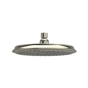 1-Spray Patterns 8.88 in. Wall Mount Fixed Shower Head in Brushed Nickel