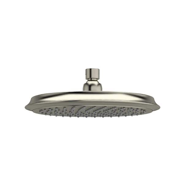 1-Spray Patterns 8.875 in. Ceiling Mount Fixed Shower Head in Brushed Nickel