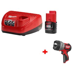 M12 12-Volt Lithium-Ion Cordless Starter Kit with M12 12-Volt Lithium-Ion Cordless LED Spotlight