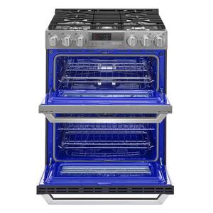 7.3 cu. ft. Smart Slide-In Double Oven Dual-Fuel Range with ProBake Convection & Wi-Fi Enabled in Stainless Steel