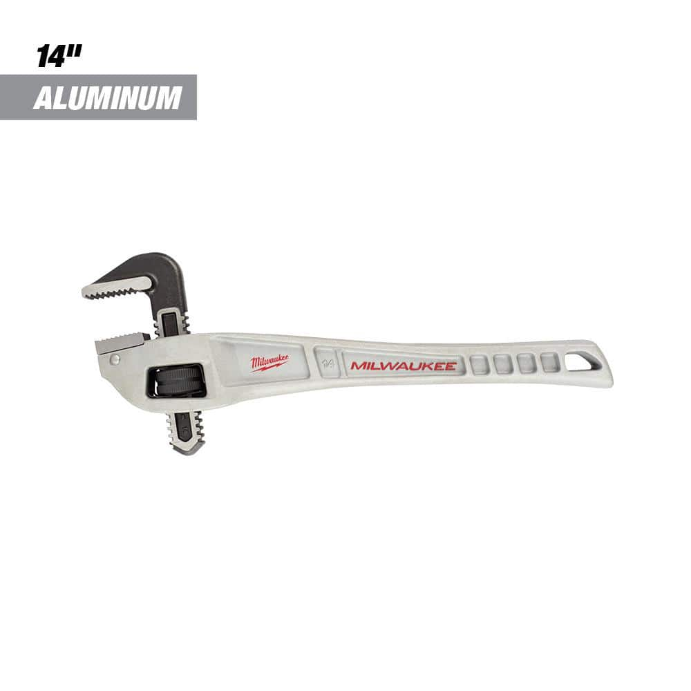 Milwaukee 14 in. Aluminum Offset Pipe Wrench 48-22-7184 - The Home Depot