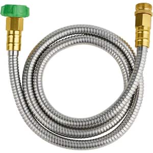 5/8 in. Dia x 5 ft. 304 Stainless Steel Short Garden Hose with Female to Male Metal Connector, Anti-Leakage Kink Free