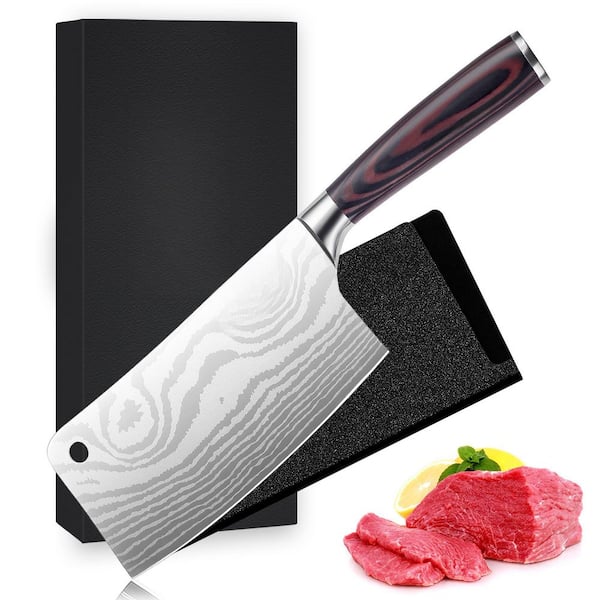 Numhew High Carbon Stainless Steel Butcher Knife with Wooden
