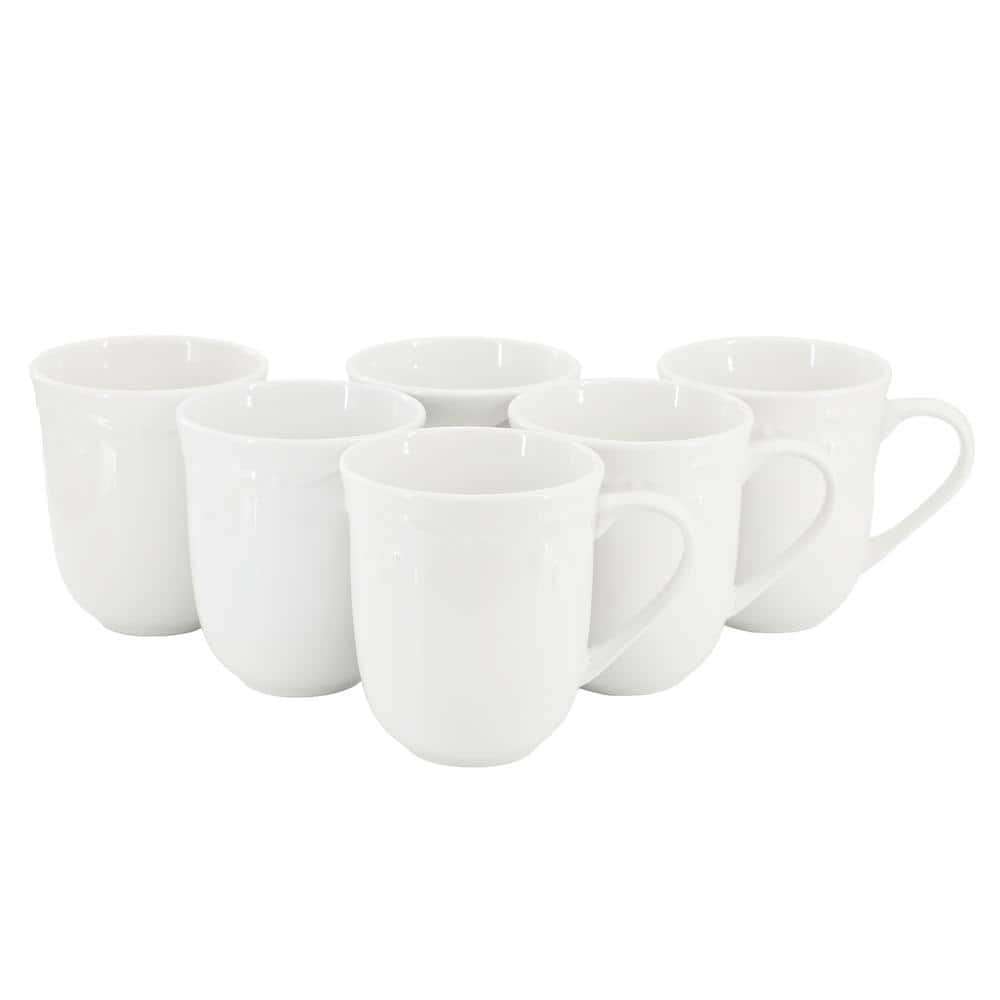 Henryi 6 Piece 12 Ounce Porcelain Mug Set in White