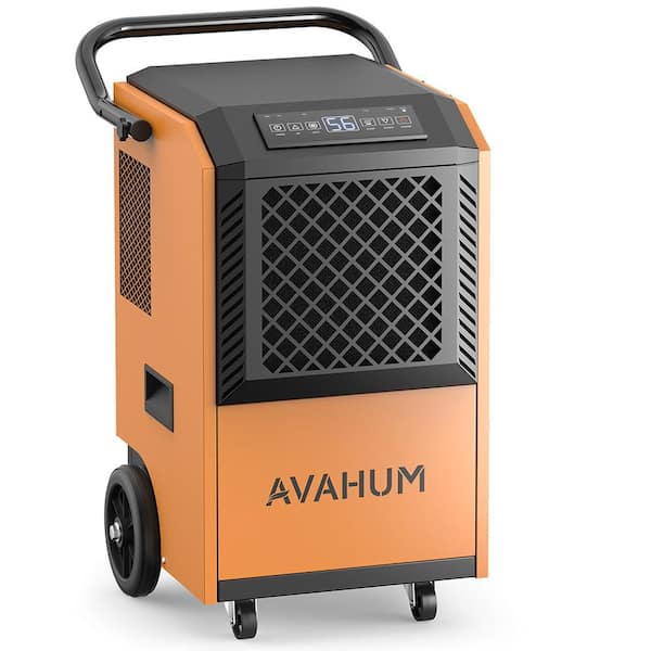 160 pt. 7500 sq. ft. Commercial Dehumidifier in. Orange with 2-in-1 Drainage, Auto Defrost, and Portable Wheels
