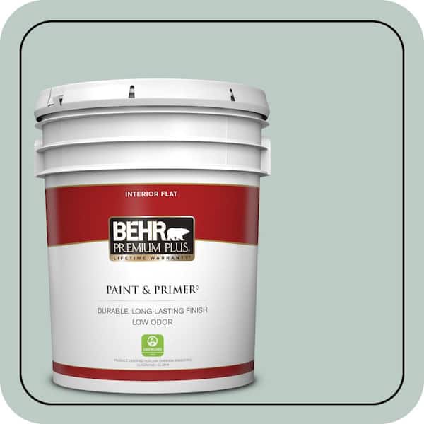 BEHR PREMIUM PLUS 5 gal. Home Decorators Collection #HDC-CL-23 Soothing Spring Flat Low Odor Interior Paint & Primer