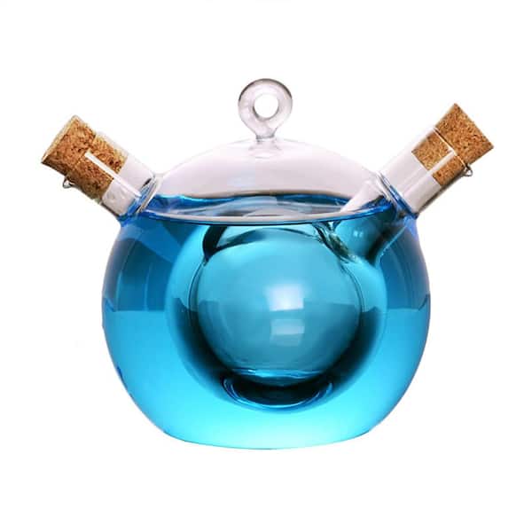 2-in-1 Double Teardrop Hand-Blown High Borosilicate Glass Stemless Cocktail Mixing Martini Glass