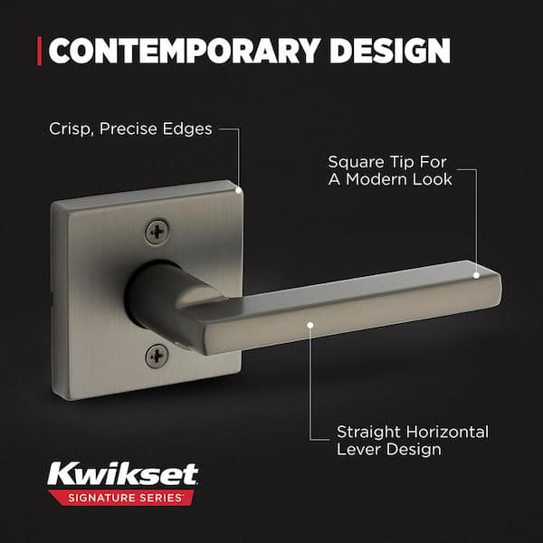 Kwikset Halifax Gunmetal Square Half Dummy Door Handle 788HFL SQT