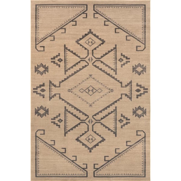 RUGS USA Audriana Easy Jute Machine Washable Natural 6 ft. x 9 ft. Area Rug