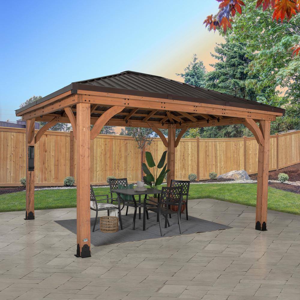 Barrington Cedar and Steel 14x12 Outdoor Gazebo