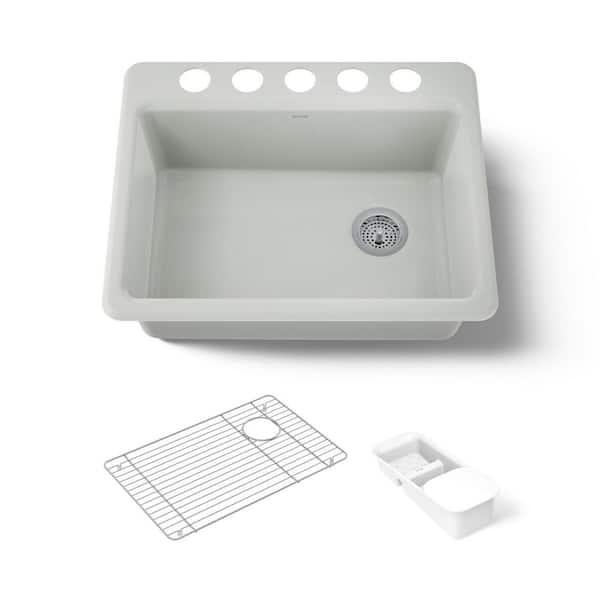 River by 27 in. Undermount Single Bowl Sea Salt Cast Iron Kitchen Sink