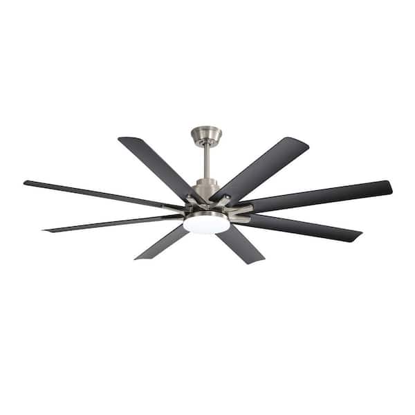 5.5 ft. Indoor Brushed Nickel 265-Volt 110 RPM Smart Industrial HVLS Ceiling Fan w/ Integrated LED, Reversible DC Motor