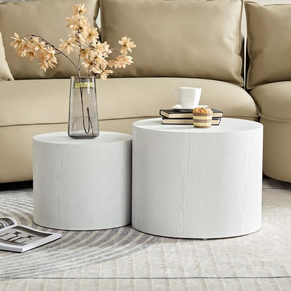myhomore MDF with Ash/Oak/Walnut Veneer Side Table/Coffee Table/End Table/Nesting Table Set of 2