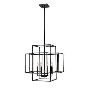 Titania 22 in. 4-LightCage Pendant Matte Black