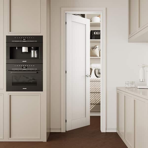24 in. x 80 in. White 1-Panel Blank Solid Core Composite MDF Wood Primed Interior Door Slab for Pocket Door