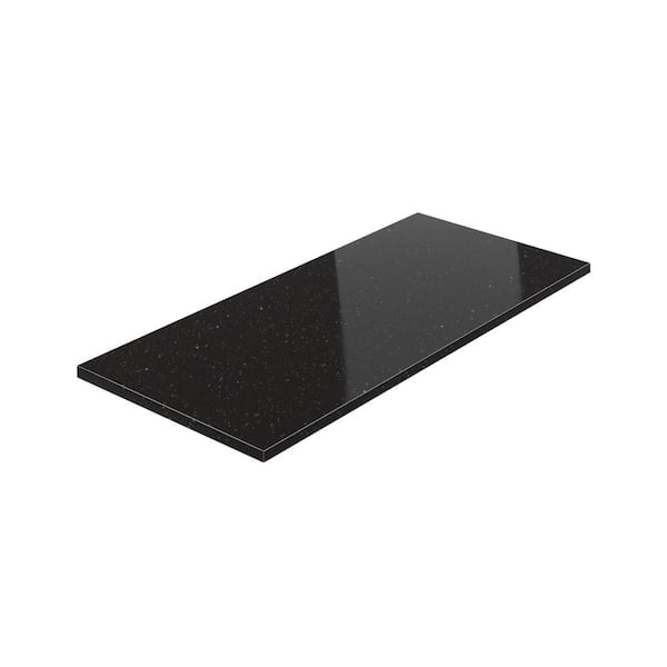 56 in. x 1.25 in. x 24 in. Outdoor Kitchen Engineered Stone Countertop in Nano Black