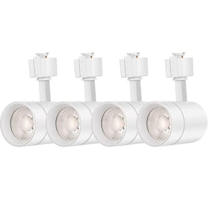 1-Light White Integrated LED Linear Track Lighting Mini Cylinder Step Head (4-Pack)