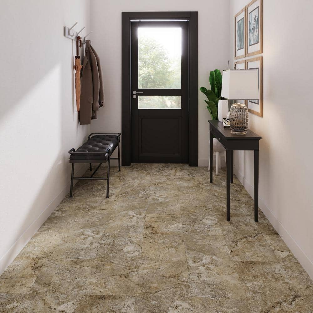 Travertine 12" x 24" Waterproof Click Lock Vinyl Tile Flooring