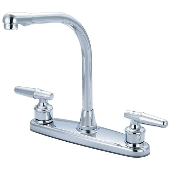 Double Handle Standard Kitchen Faucet in Polished Chrome