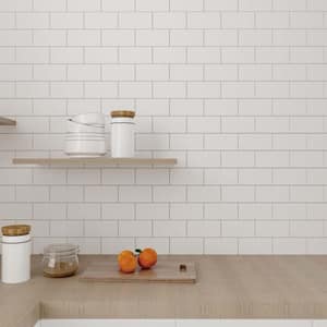 100 Tiles Peel and Stick Backsplash for Kitchen, 3 in. x 5.9 in. PVC Subway Wall Tile, White (12 sq. ft./Case)