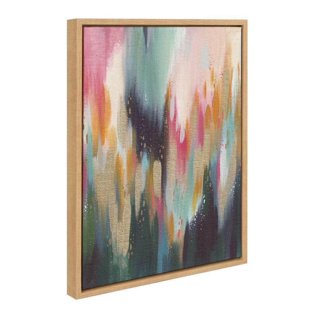 Natural Abstract Brushstroke Canvas Print with Polystyrene Frame