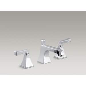 Memoirs 8 in. Widespread 2-Handle Low Arc Water-Saving Bathroom Faucet in Polished Chrome with Deco Lever Handles