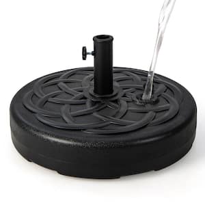 5.5 lbs. Metal 22 in. Fillable Heavy-Duty Round Patio Umbrella Base Stand in Black