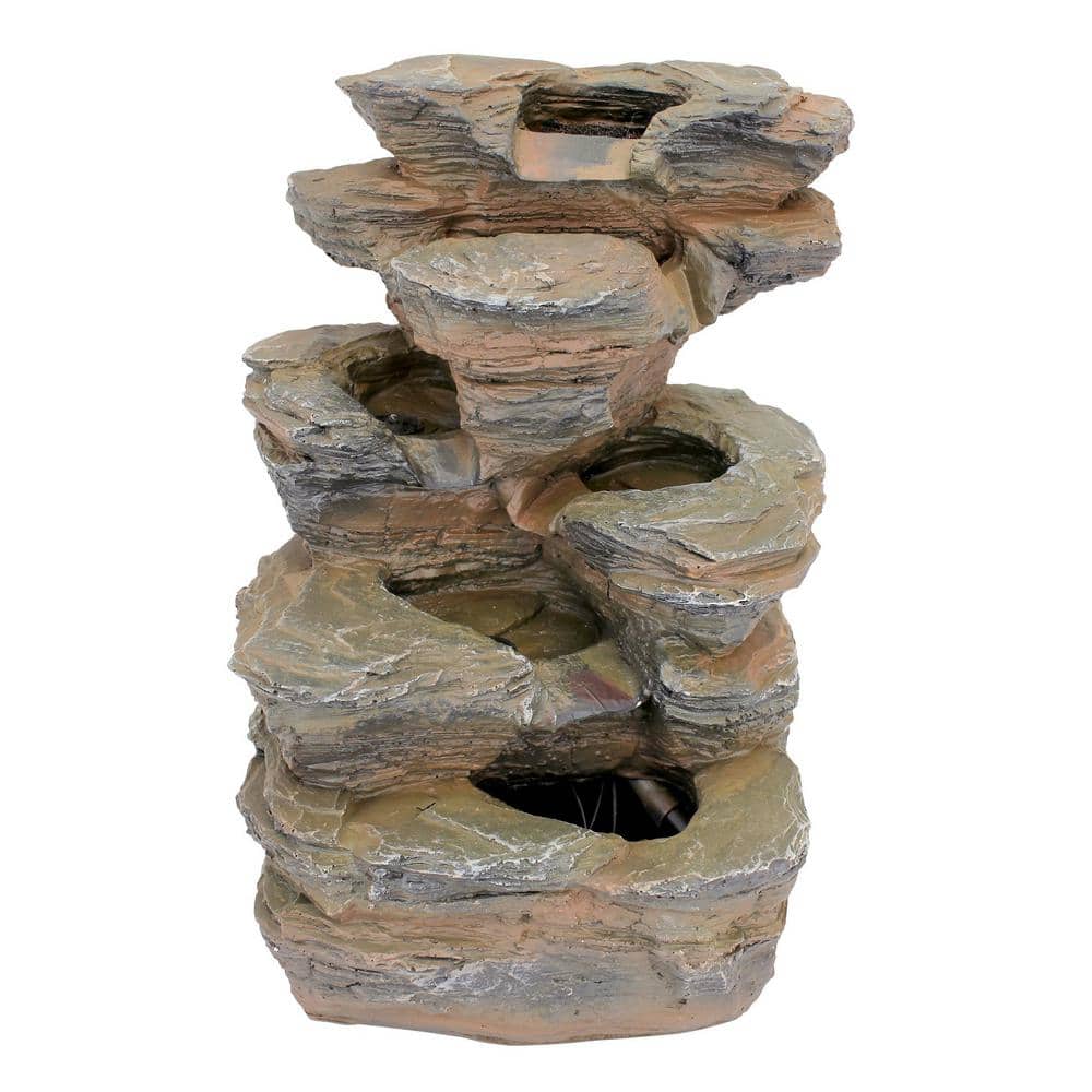 Devil's Thumb Falls LED Illuminated Resin Garden Fountain