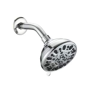 6-Spray Patterns 1.8 GPM 4.72 in. Wall Mount Fixed Shower Head with Easy To Install in Chrome