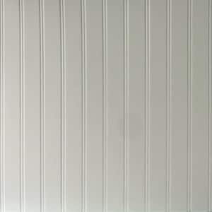 Beadboard Gloss White Paintable 4 ft. x 8 ft. Faux Tin Glue-Up Wainscoting Panels - (3-Pack) (96 sq. ft./Case)