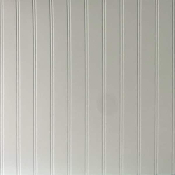Beadboard Gloss White Paintable 4 ft. x 8 ft. Faux Tin Glue Up Wainscoting Panels - (5-Pack) (160 sq. ft./case)